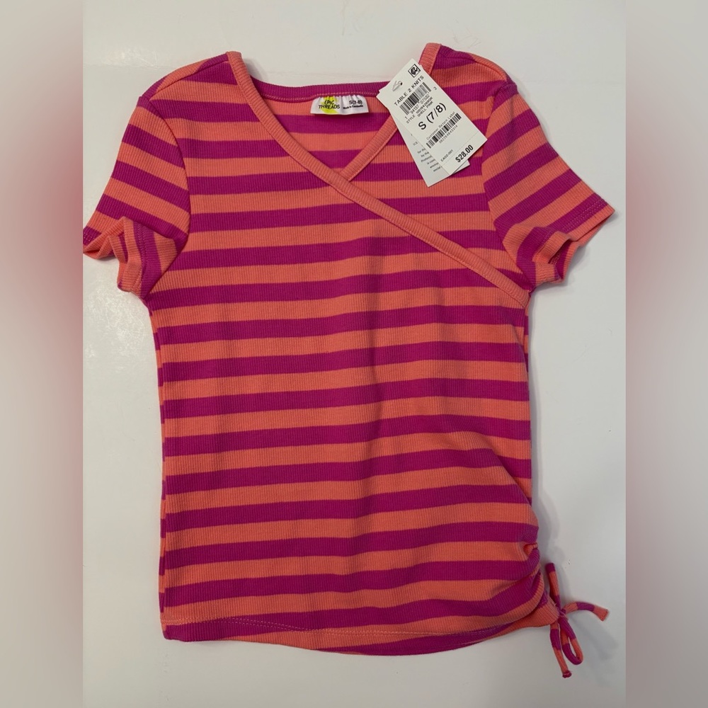 Epic Threads Pink and Orange Striped Knit Top